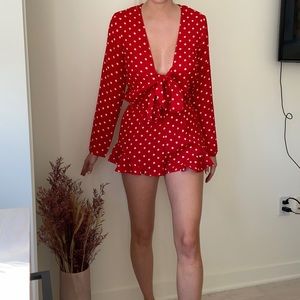 Polka Dot Red Romper